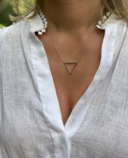 Open Triangle Silver Necklace - Artizen Jewelry